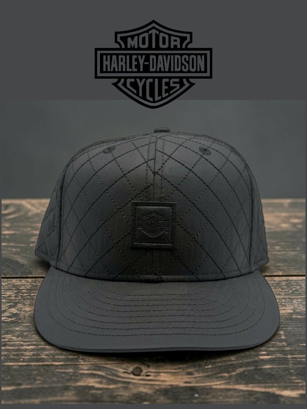 Harley-Davidson Bar & Shield Quilted 9FIFTY Snapback Cap Black NWOT